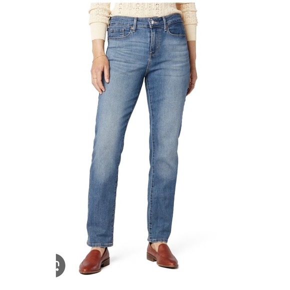 Signature by Levi Strauss & Co. Denim - Levi's Signature Womens Mid Rise Straight Leg Jeans‎ Blue Medium Wash 14
